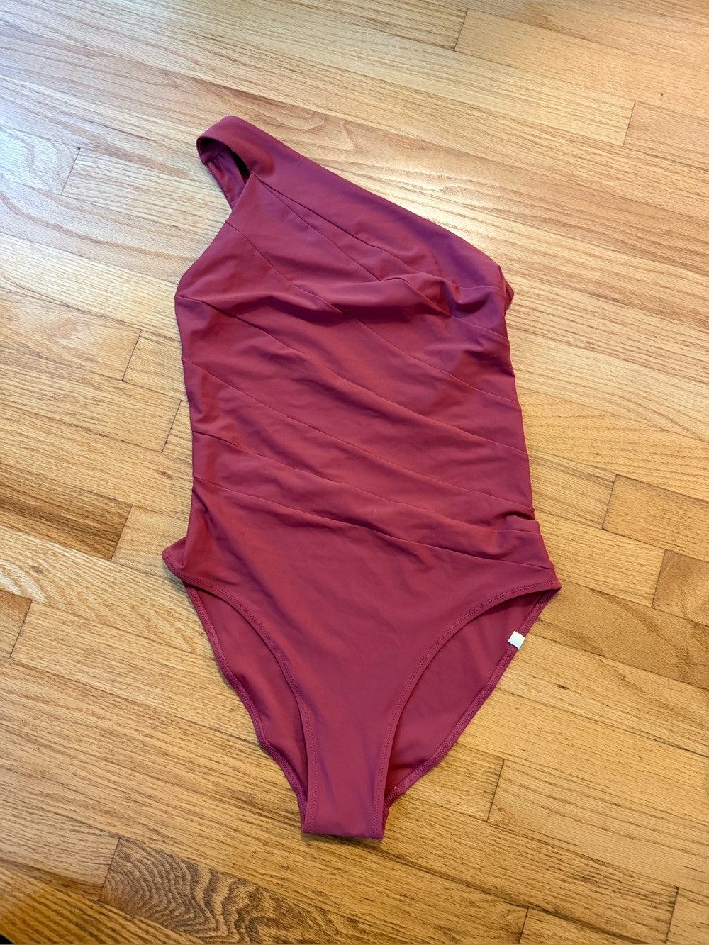 summersalt One-Shoulder One-Piece Swimsuit in Deep Rose